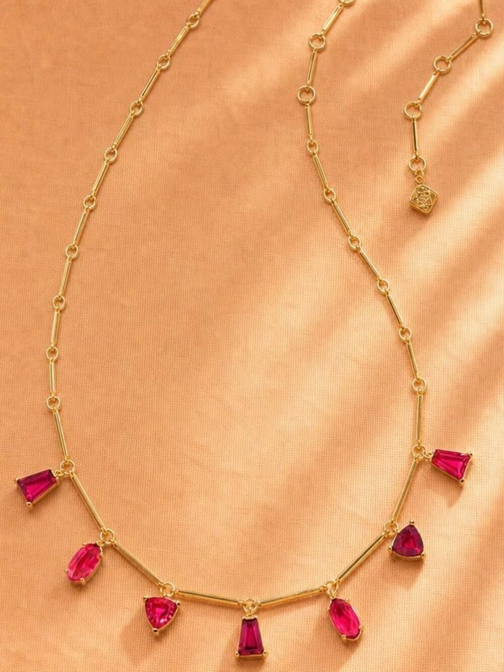 Kendra Scott Blair Gold Ruby Mix Strand Necklace - Picture 2 of 2
